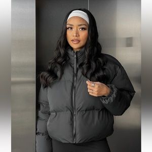 Black Fabletics puffer jacket! Like new worn once!